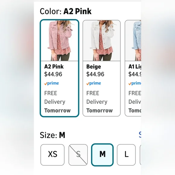 Pink Denim Jacket Size Medium - Picture 7 of 10